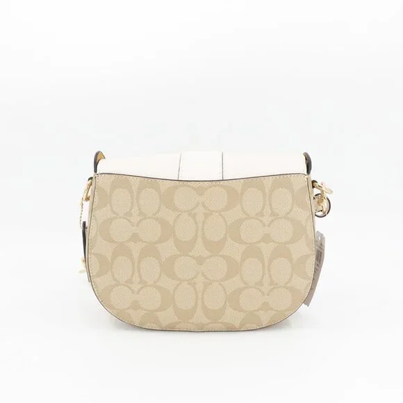 Coach Women's Georgie Saddle Bag in Signature Canvas White Size OS - Picture 4 of 11